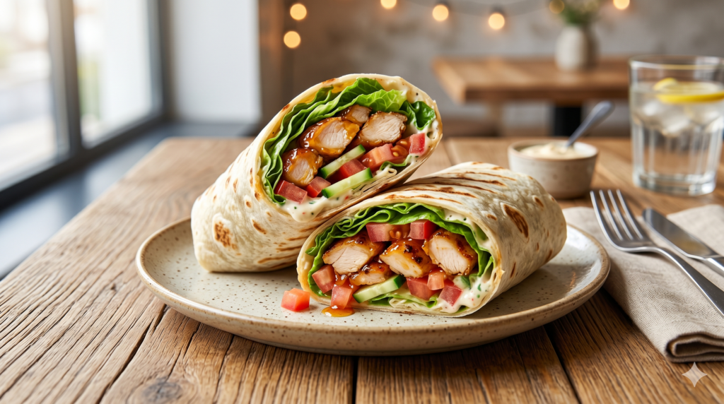 Harissa Honey Chicken Wrap